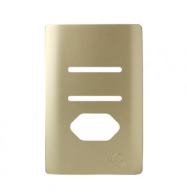 Placa p/ 2 Interruptores + Tomada 4x2 - Novara Dourado